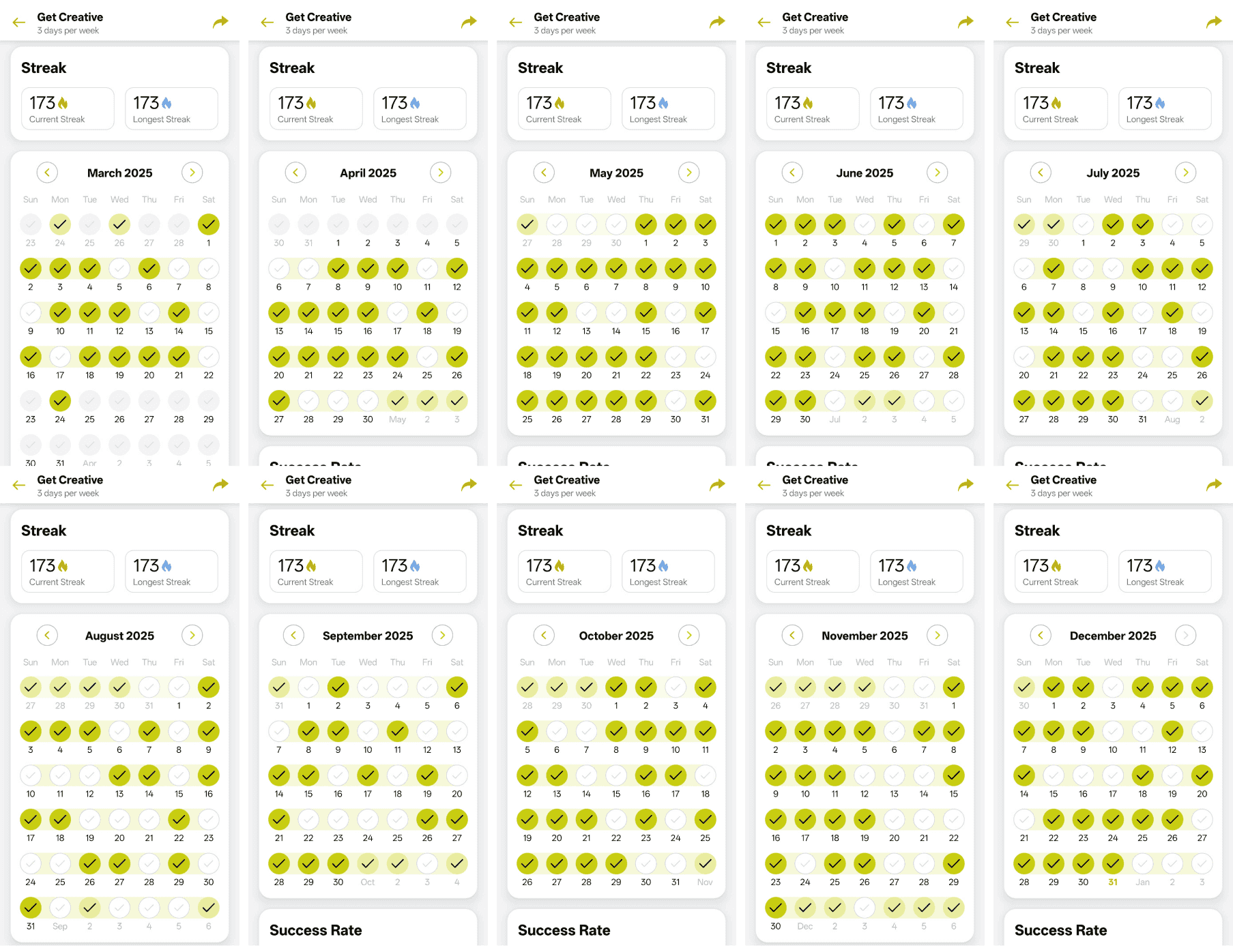 10 month creative streak in Daylio