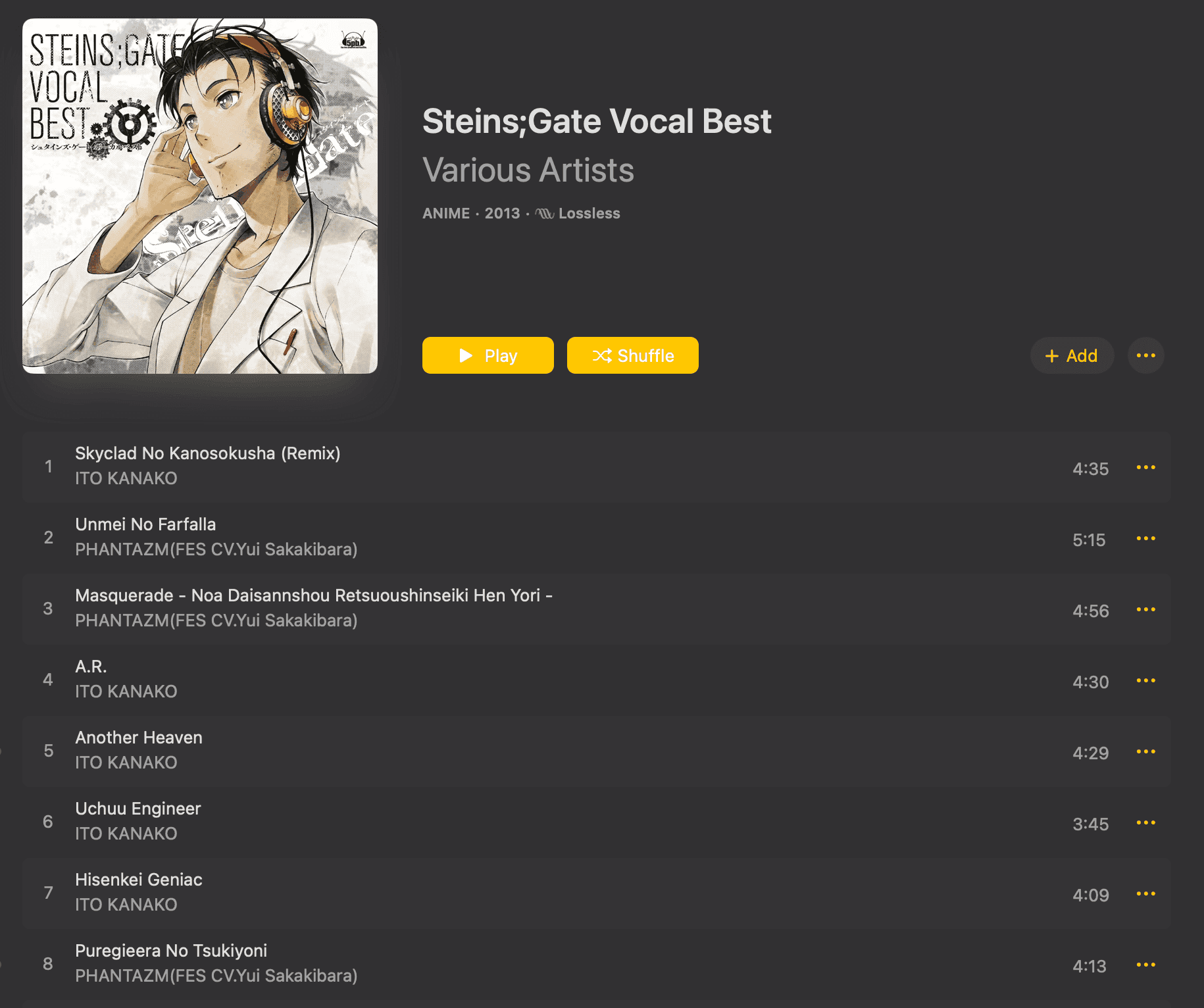 Steins;Gate Vocal Best